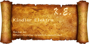 Kindler Elektra névjegykártya
